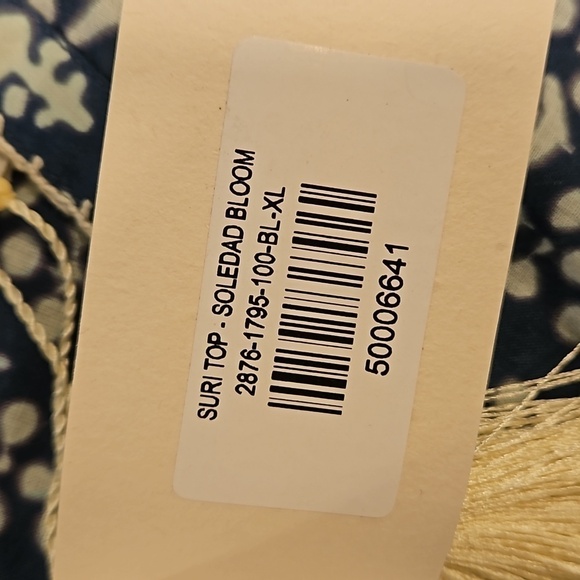 💕DOEN💕 Suri Top ~ Soledad Bloom Blue XL NWT - Picture 14 of 16